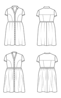 Lenox Shirtdress Paper Pattern - Cashmerette