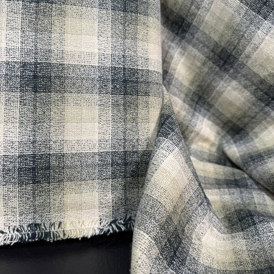 Light Green/Beige Plaid Flannel - Deadstock - Simplifi Fabric