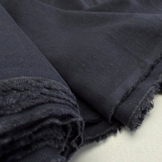 Linen + Viscose + Cotton Mix - Deepest Ocean - Simplifi Fabric