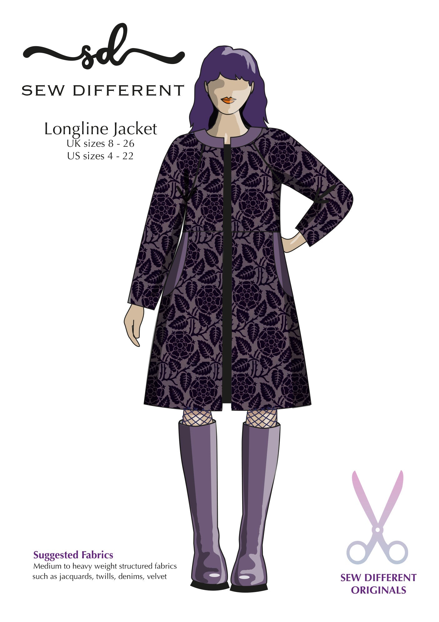 Longline Jacket - Paper Sewing Pattern - Sew Different - Simplifi Fabric