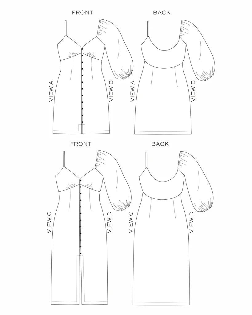 Lora Dress Sewing Pattern - True Bias