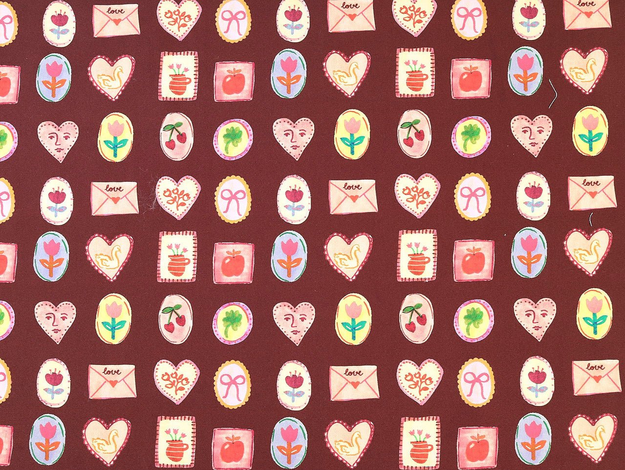 Love Letter Stretch Denim - Burgundy - Oeko - Tex 100 - Fabric Godmother - Simplifi Fabric