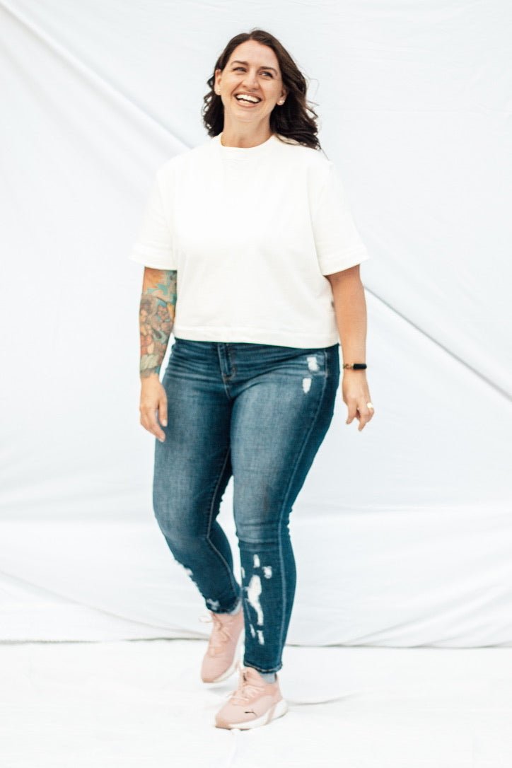 MADE - LINE Bundle Easy Tee Shirt , Shorts, Pants + Sweatshirt PDF Sewing Pattern - Madswick - Simplifi Fabric