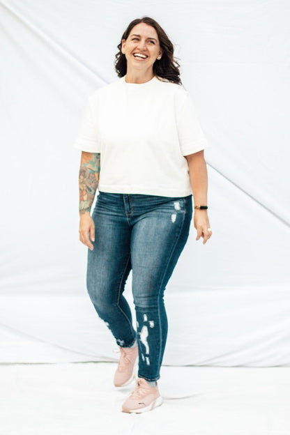 MADE - LINE Bundle Easy Tee Shirt , Shorts, Pants + Sweatshirt PDF Sewing Pattern - Madswick - Simplifi Fabric