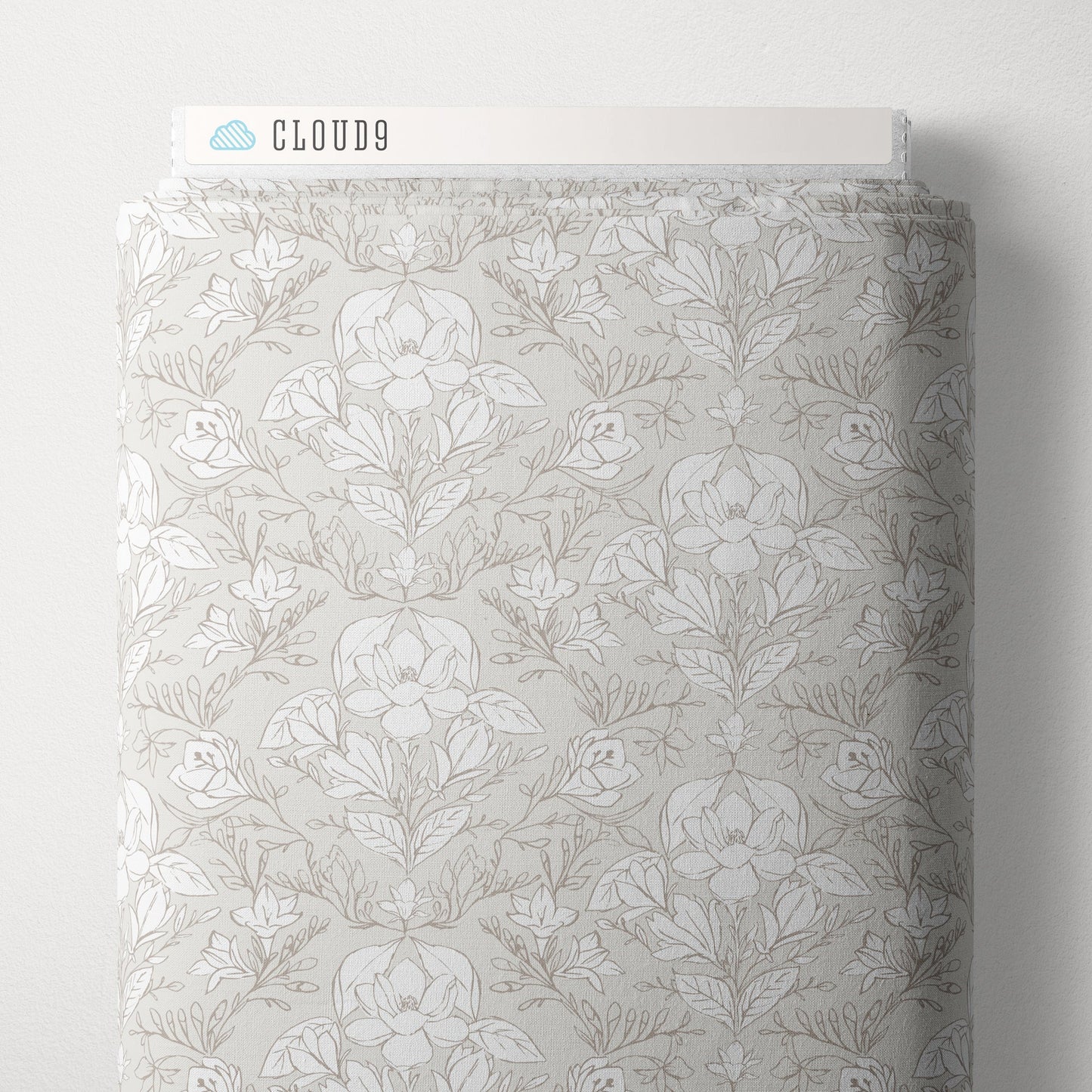Magnolia Reverie - White/Grey - Gentle Whispers - Trisha Patel - Cloud 9 Fabrics - Poplin - Simplifi Fabric