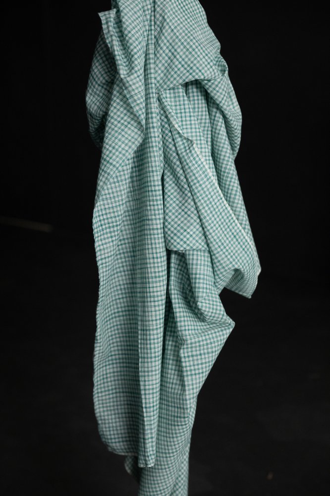 Marley Green Check Handwoven Indian Cotton - Merchant & Mills - Simplifi Fabric