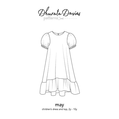May Dress and Top Sewing Pattern - Children's sizes 2-10 years - Dhurata Davies