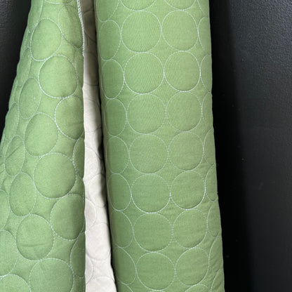 Circle Stitch Quilted - Japanese Import - Moss Green/Gray