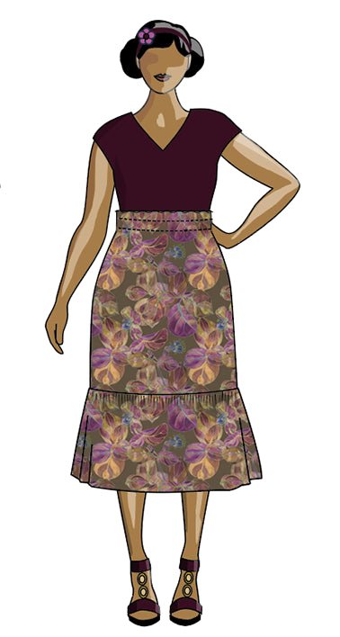 Nox Skirt - Paper Sewing Pattern - Sew Different - Simplifi Fabric