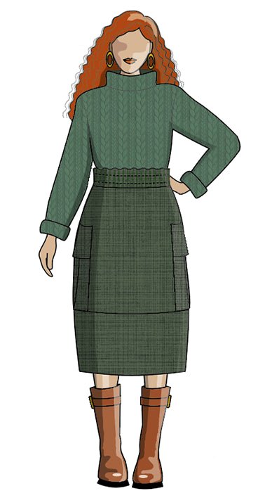 Nox Skirt - Paper Sewing Pattern - Sew Different - Simplifi Fabric
