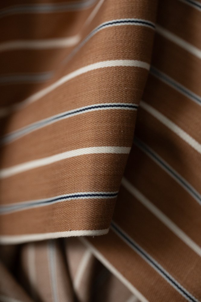 Nutmeg Stripe 8oz Handloom Indian Cotton Denim - Merchant & Mills - Simplifi Fabric