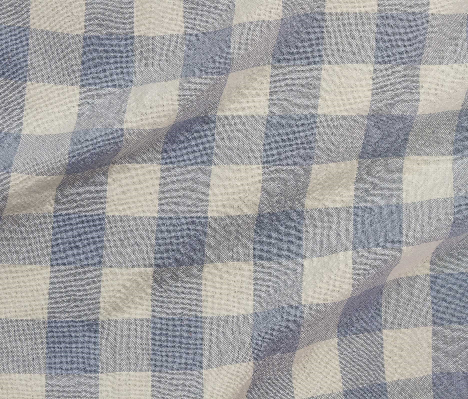 Organic Cotton Checkered - Blue Powder - Simplifi Fabric