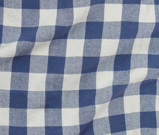 Organic Cotton Checkered - Denim - Simplifi Fabric