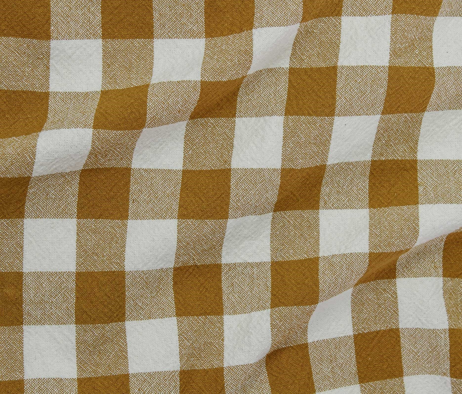 Organic Cotton Checkered - Dijon - Simplifi Fabric