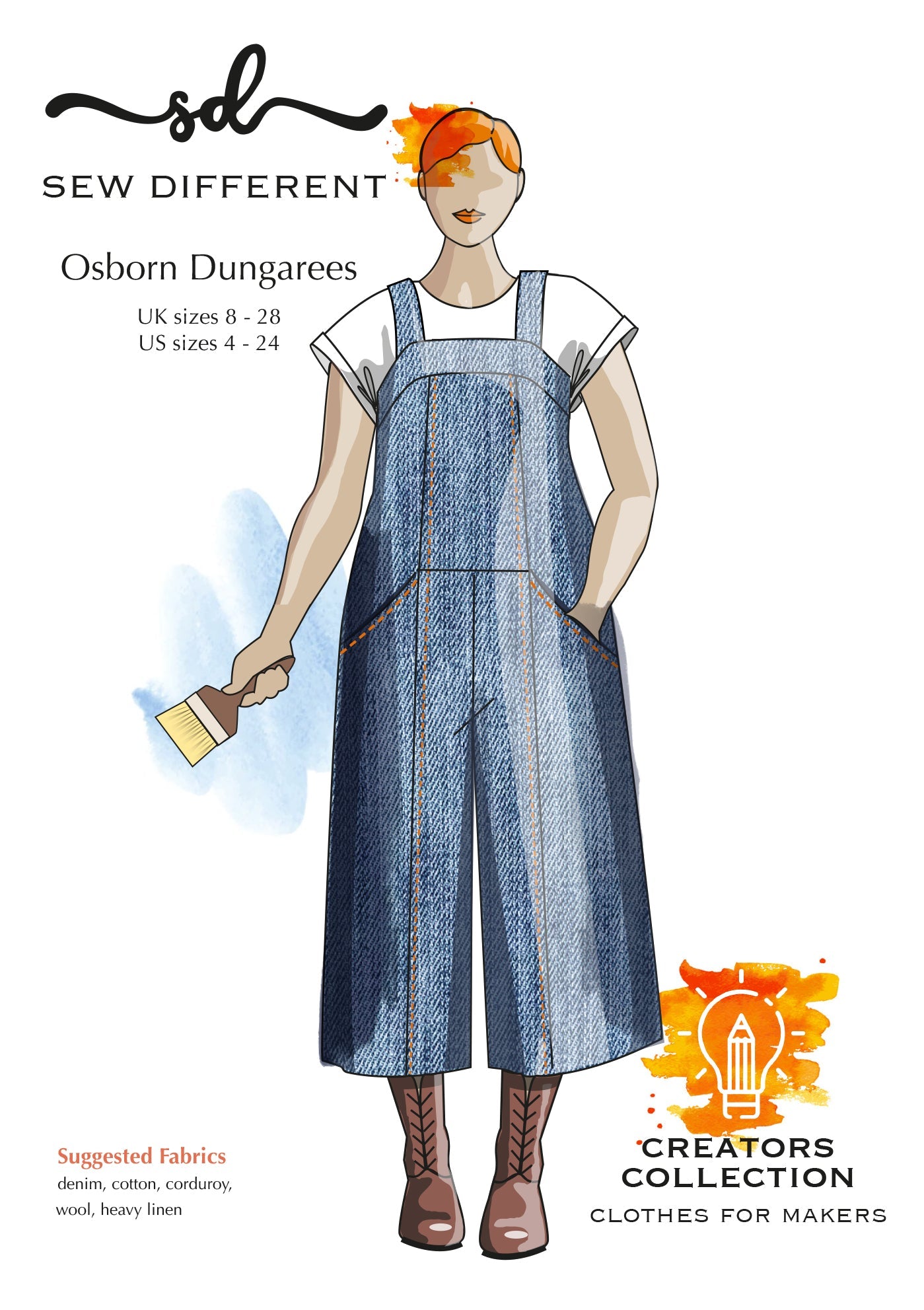 Osborn Dungarees - Paper Sewing Pattern - Sew Different - Simplifi Fabric