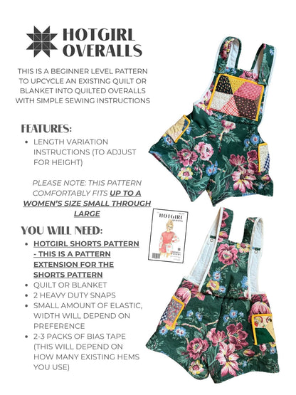 Overalls (Extension) - PDF Pattern - Hot Girl Quilting - Simplifi Fabric