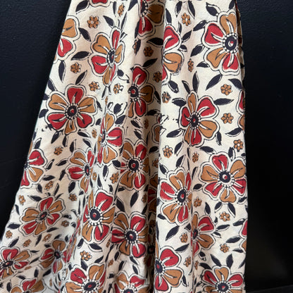 Petals Parchment  - Bagru Indian Cotton Block Print