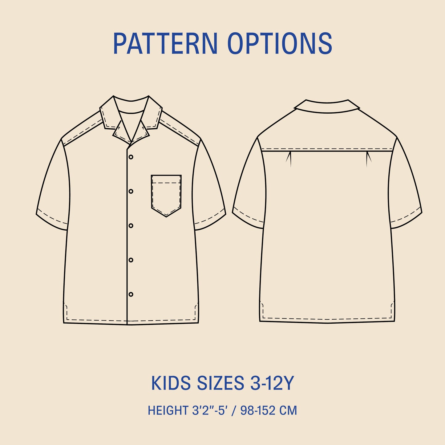 Tropical Shirt Kids' Paper Pattern - Wardrobe by Me