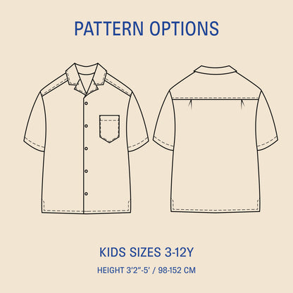 Tropical Shirt Kids' Paper Pattern - Wardrobe by Me