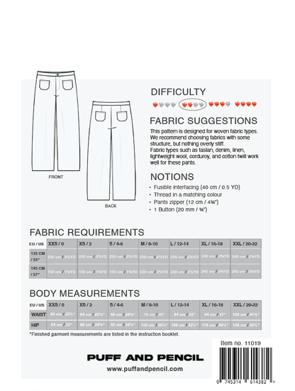 Peachy Pants - Paper Sewing Pattern - Puff And Pencil - Simplifi Fabric
