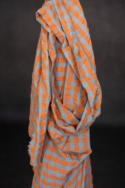 Persimmon Gingham Indian Organic Cotton Seersucker - Merchant & Mills - Simplifi Fabric