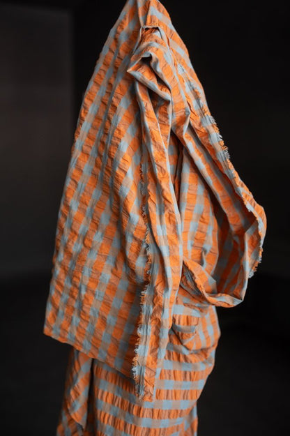 Persimmon Gingham Indian Organic Cotton Seersucker - Merchant & Mills - Simplifi Fabric