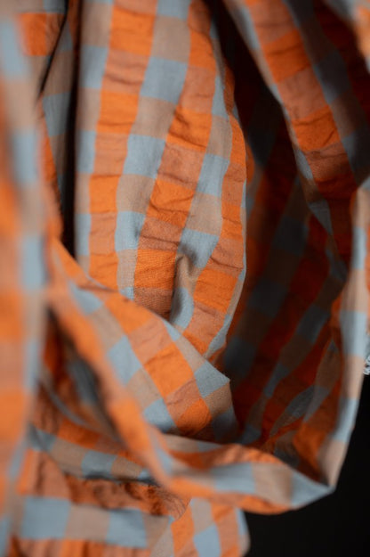 Persimmon Gingham Indian Organic Cotton Seersucker - Merchant & Mills - Simplifi Fabric