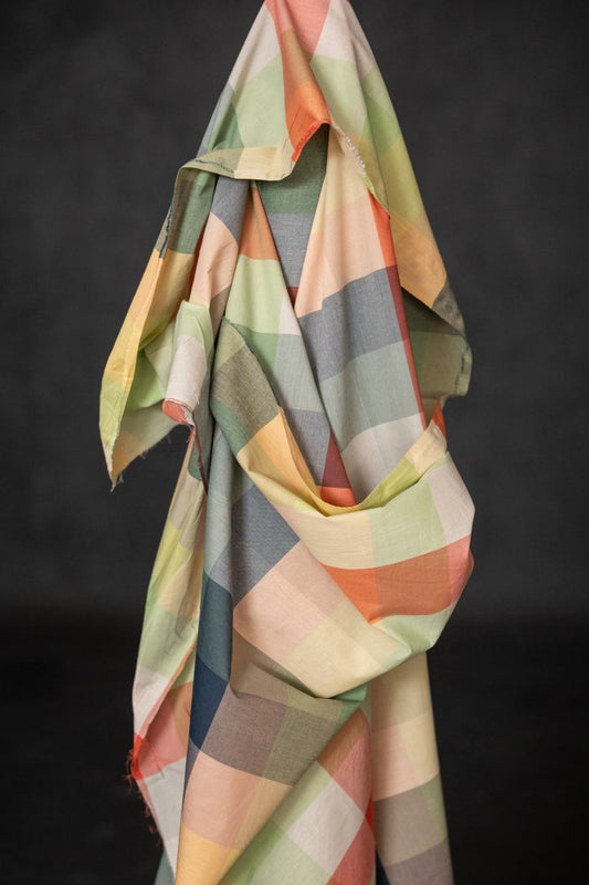 Pixel Waterclour Check Indian Organic Cotton - Merchant & Mills - Simplifi Fabric
