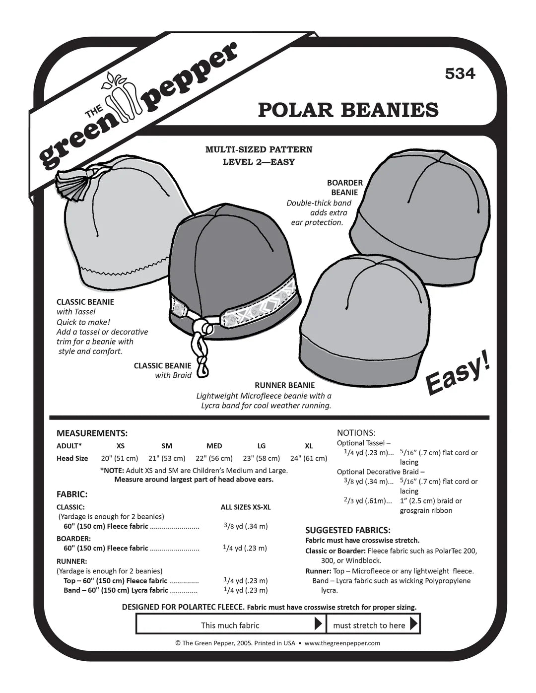 Polar Beanies PDF Pattern - 534 - The Green Pepper Patterns - Simplifi ...