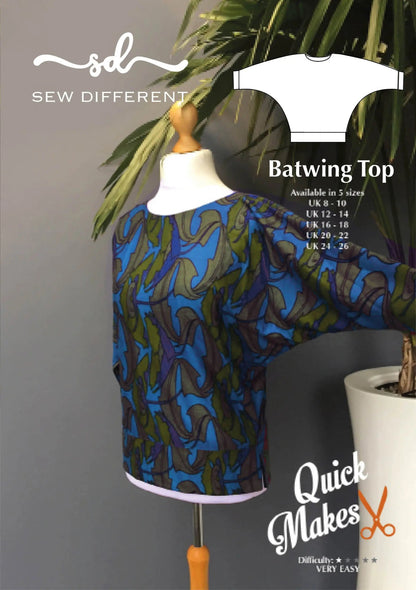 Quick Makes Batwing Top - Paper Sewing Pattern - Sew Different - Simplifi Fabric