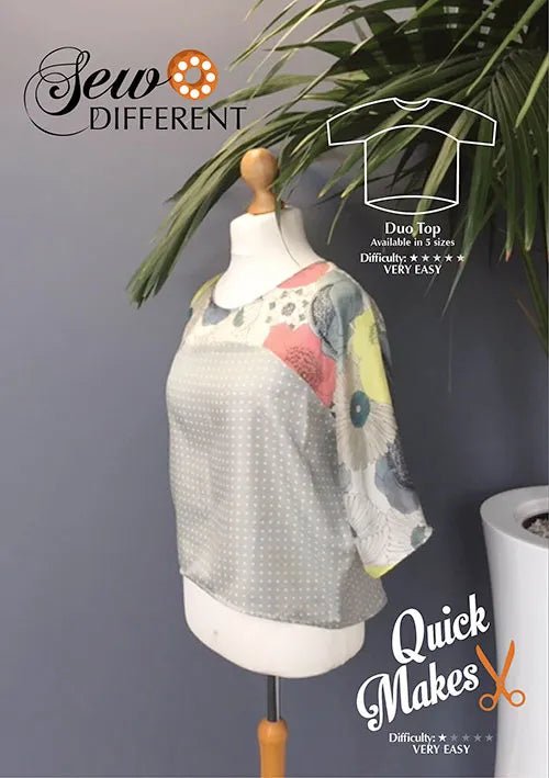Quick Makes Duo Top - Paper Sewing Pattern - Sew Different - Simplifi Fabric