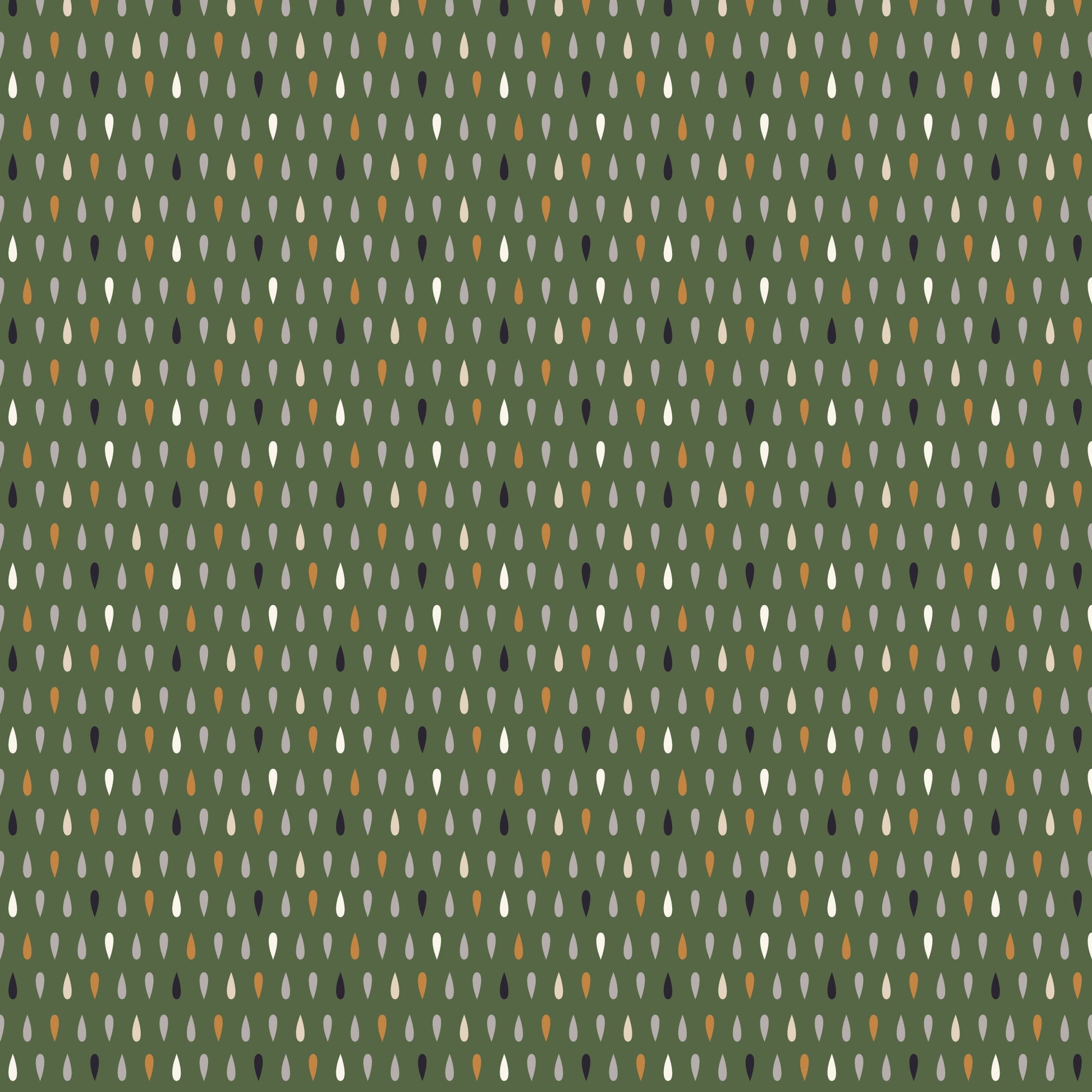 Raindrops - Green - Spring Showers - Ann Gardner - Cloud 9 Fabrics - Poplin - Simplifi Fabric