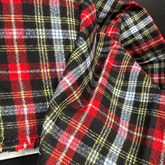 Red/Black Plaid Flannel - Deadstock - Simplifi Fabric
