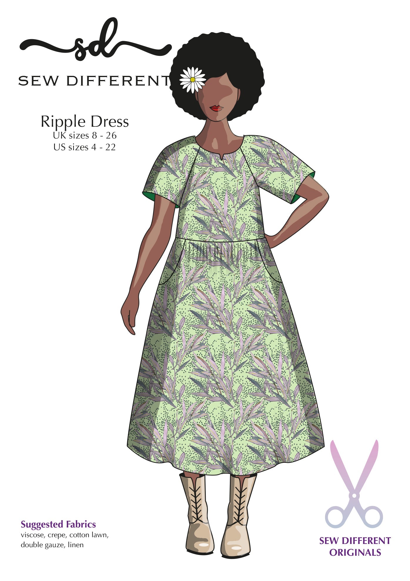 Ripple Dress - Paper Sewing Pattern - Sew Different - Simplifi Fabric