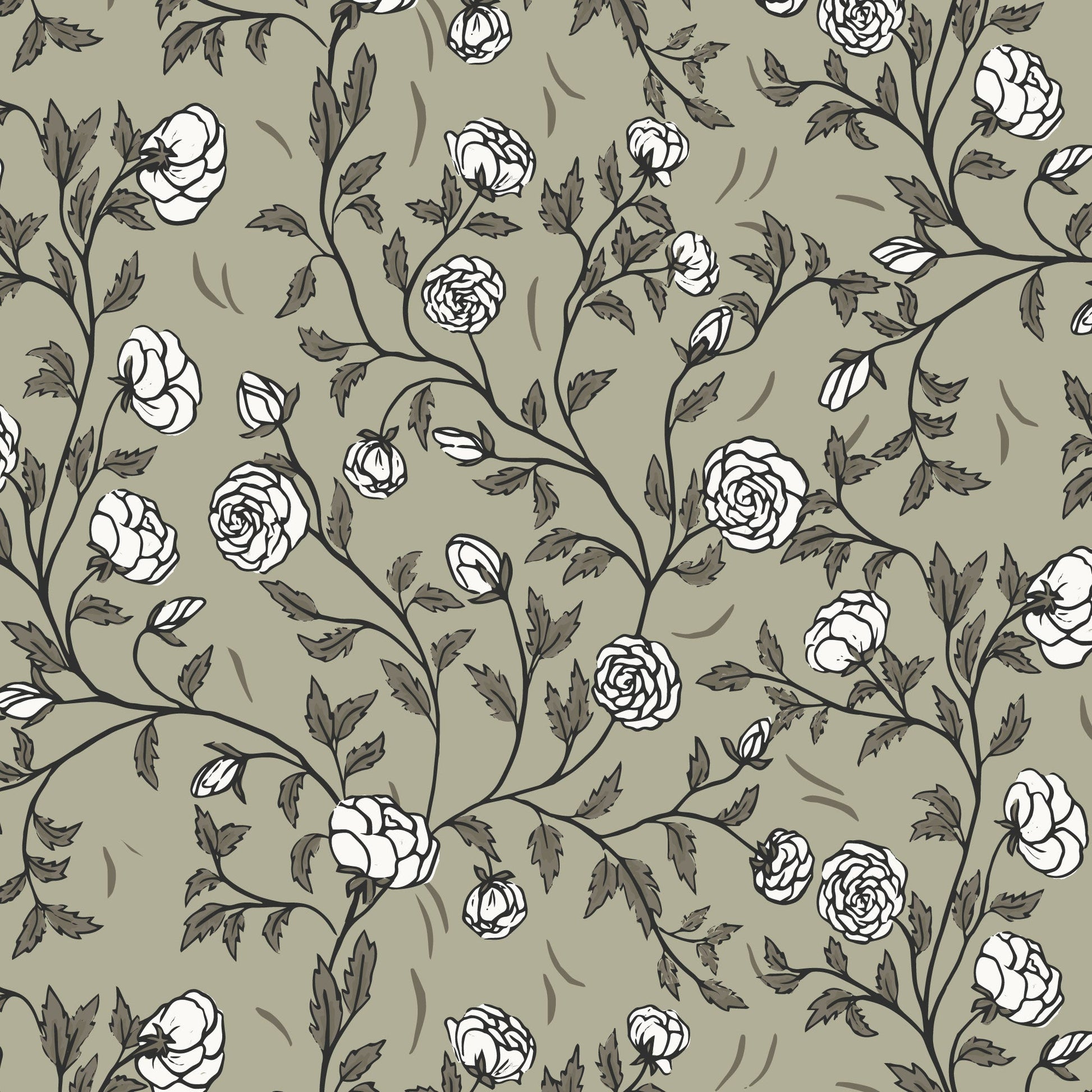 Rose Bramble - Moss - Twilight Reverie - Lisee Ree Designs - Cloud 9 Fabrics - Poplin - Simplifi Fabric