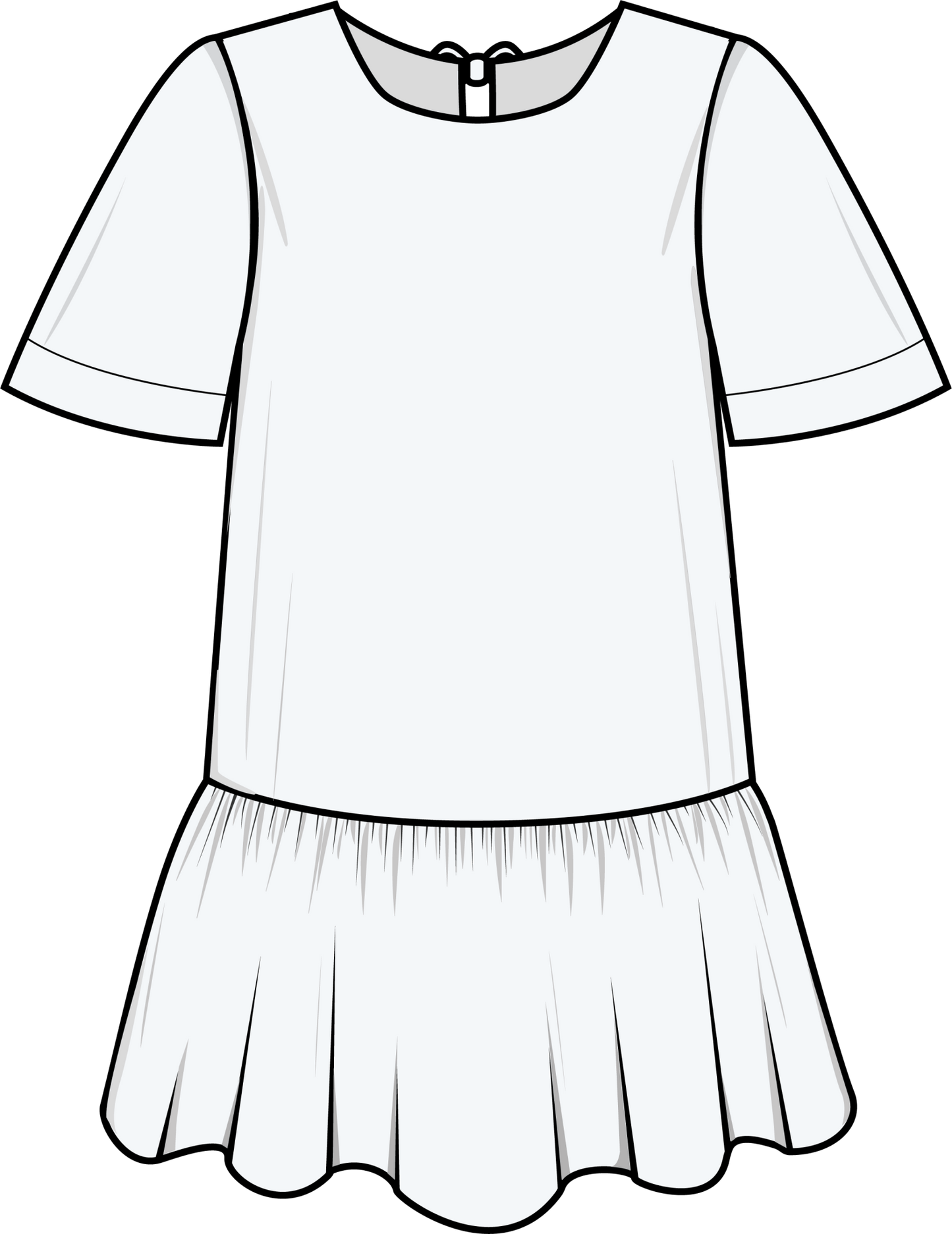 Ruffle Dress + Big T Sleeves - Paper Sewing Pattern - Puff And Pencil - Simplifi Fabric