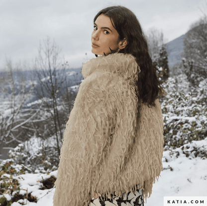Sand Feather Hair Vegan Faux Fur - Katia - Simplifi Fabric
