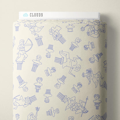 Sculptures and Busts - Blue - The Iliad - Aidi Riera - Cloud 9 Fabrics - Poplin - Simplifi Fabric