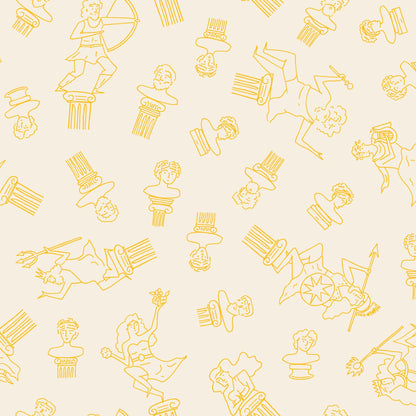 Sculptures and Busts - Yellow - The Iliad - Aidi Riera - Cloud 9 Fabrics - Poplin - Simplifi Fabric
