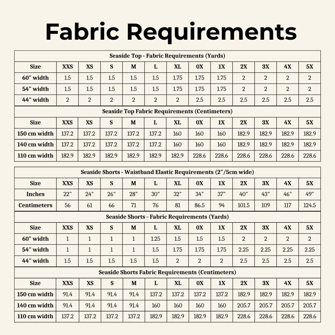 Seaside Set Sewing PDF Pattern - Brightside Fabric Co. - Simplifi Fabric