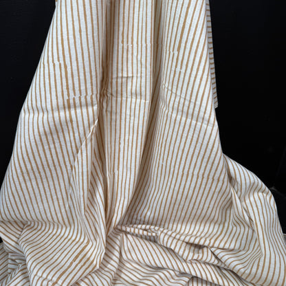 Sahara Lines Gold - Bagru Indian Cotton Block Print