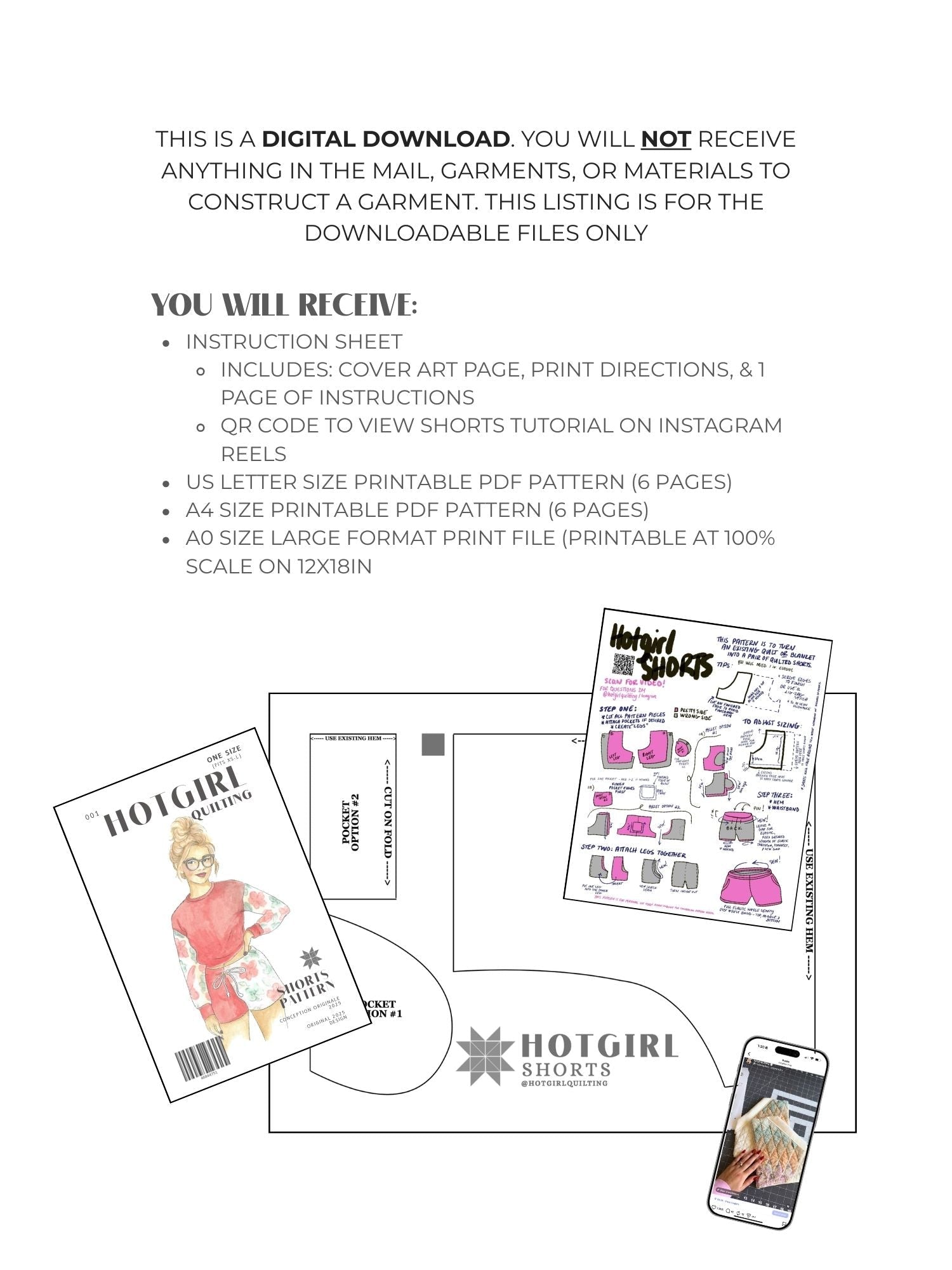 Shorts - PDF Pattern - Hot Girl Quilting - Simplifi Fabric