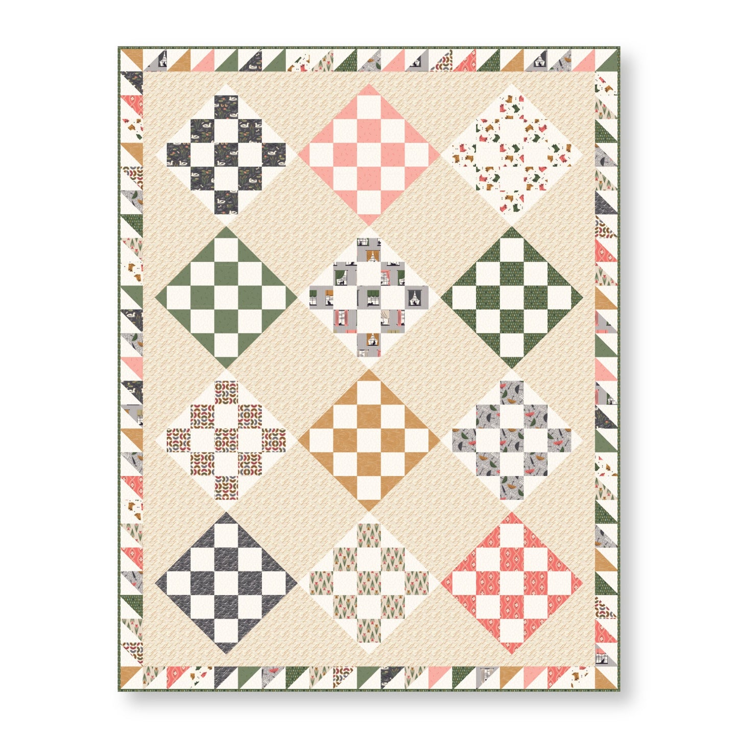 Spring Breeze - Gold Brown - Spring Showers - Ann Gardner - Cloud 9 Fabrics - Poplin - Simplifi Fabric