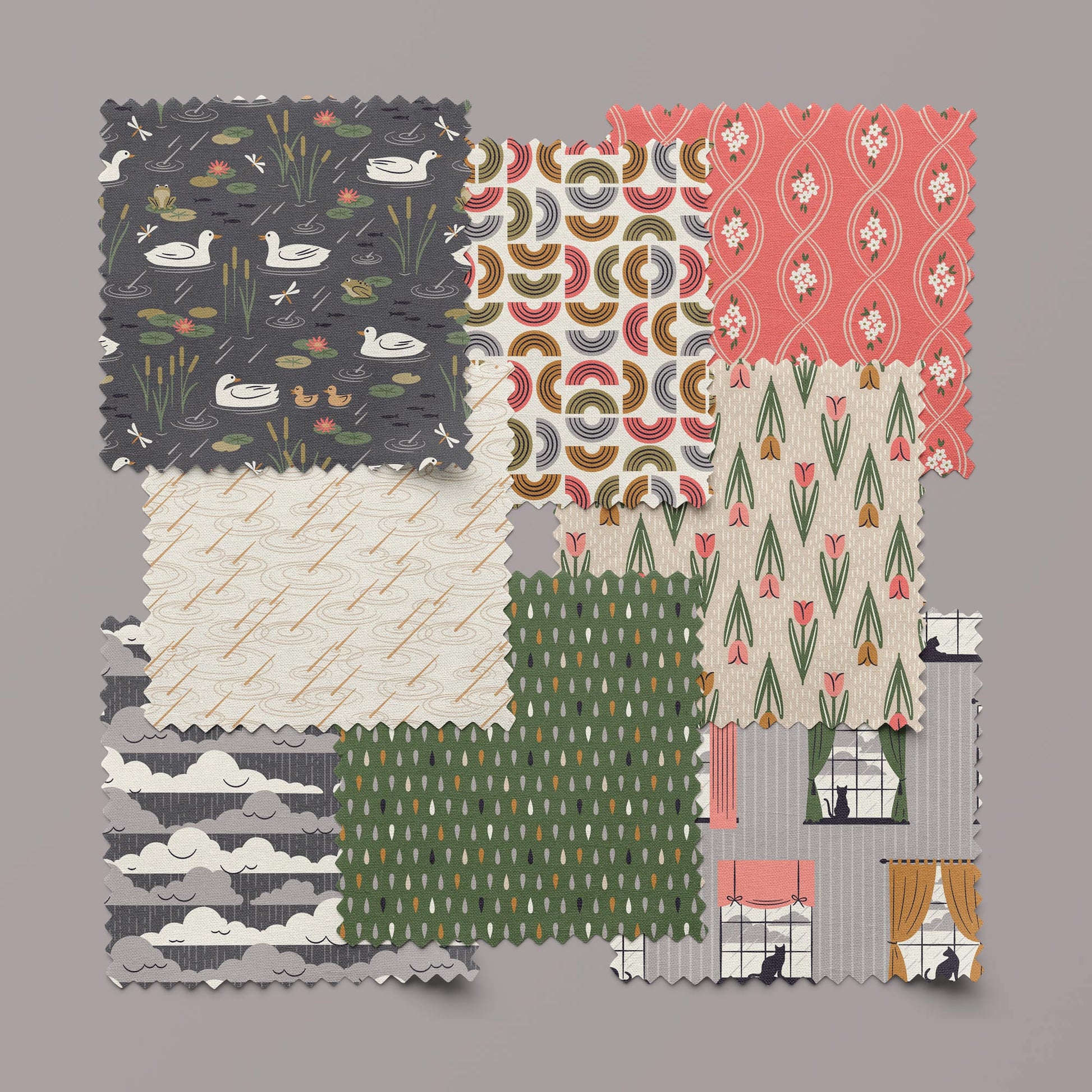 Spring Breeze - Gold Brown - Spring Showers - Ann Gardner - Cloud 9 Fabrics - Poplin - Simplifi Fabric