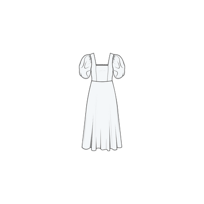 Square Dress + Puff Sleeves - Paper Sewing Pattern - Puff And Pencil - Simplifi Fabric