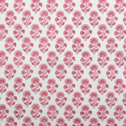 Stamp Floral - Pink - Indian Block Prints Cottage - Fableism Supply Co. - Simplifi Fabric
