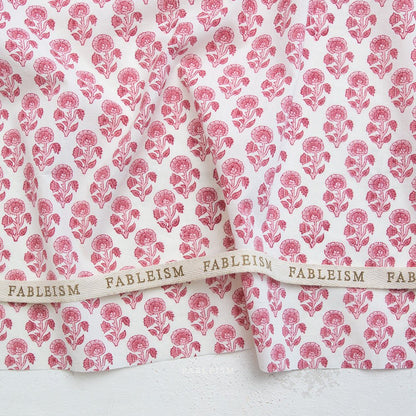 Stamp Floral - Pink - Indian Block Prints Cottage - Fableism Supply Co. - Simplifi Fabric