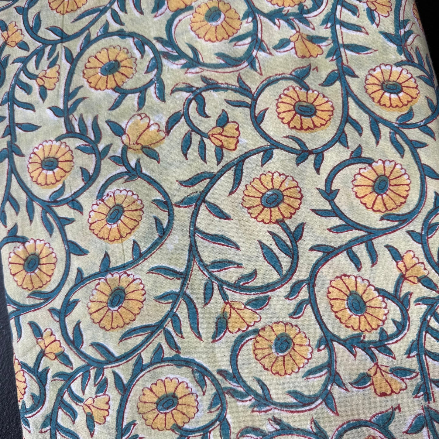 Sunshine Vine  - Bagru Indian Cotton Block Print