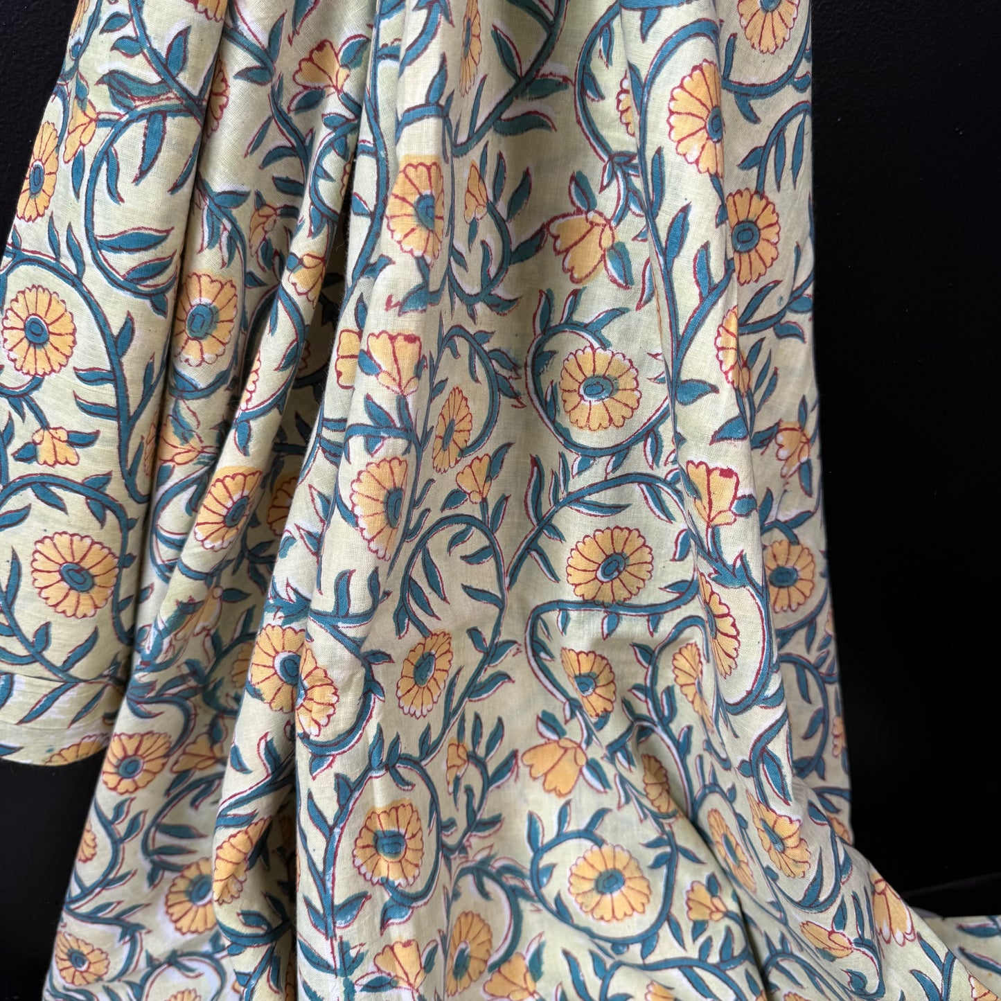 Sunshine Vine  - Bagru Indian Cotton Block Print