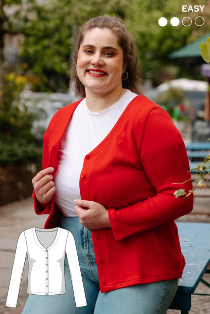 The Basic Cardigan - Paper Sewing Pattern - Juliana Martejevs - Simplifi Fabric